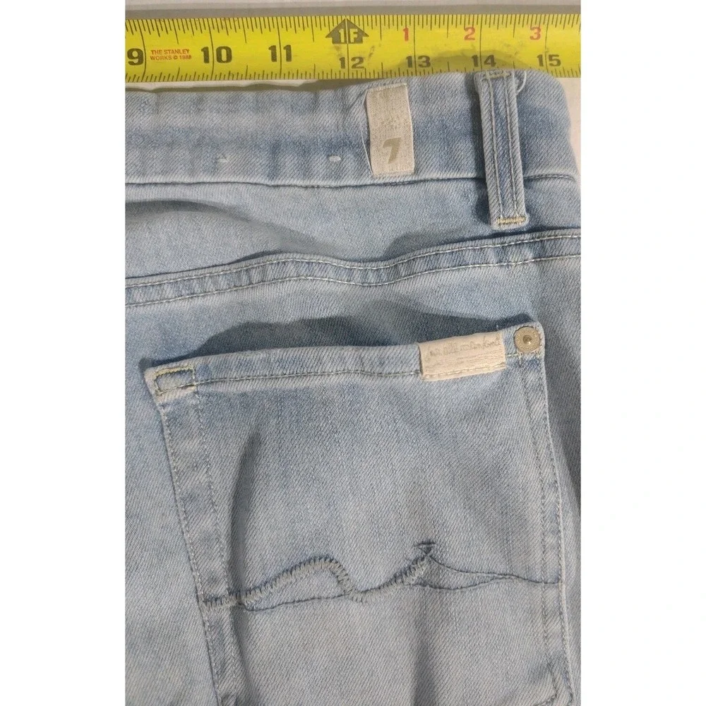 7 For All Mankind Jeans Womens 31 Blue Kimmie Straight Stretch Light Wash Denim‎